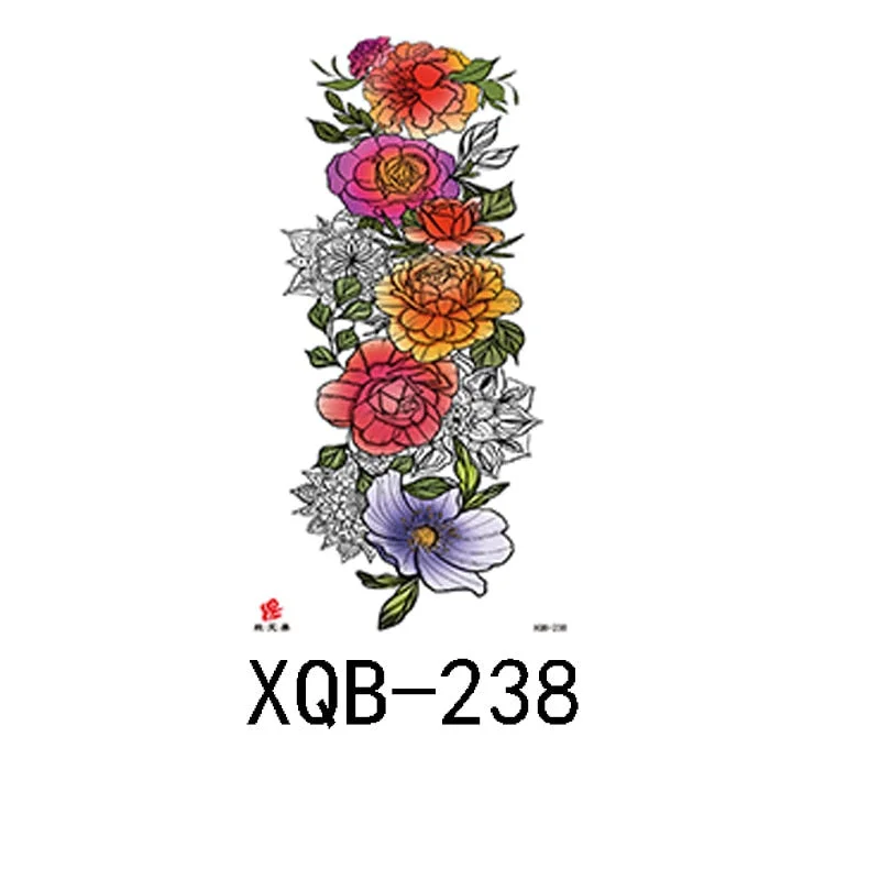 Small Full Arm Waterproof Tattoo Sticker Half Arm Arm Painted Flower Animal Arm Lasting European and American Tattoo Sticker
