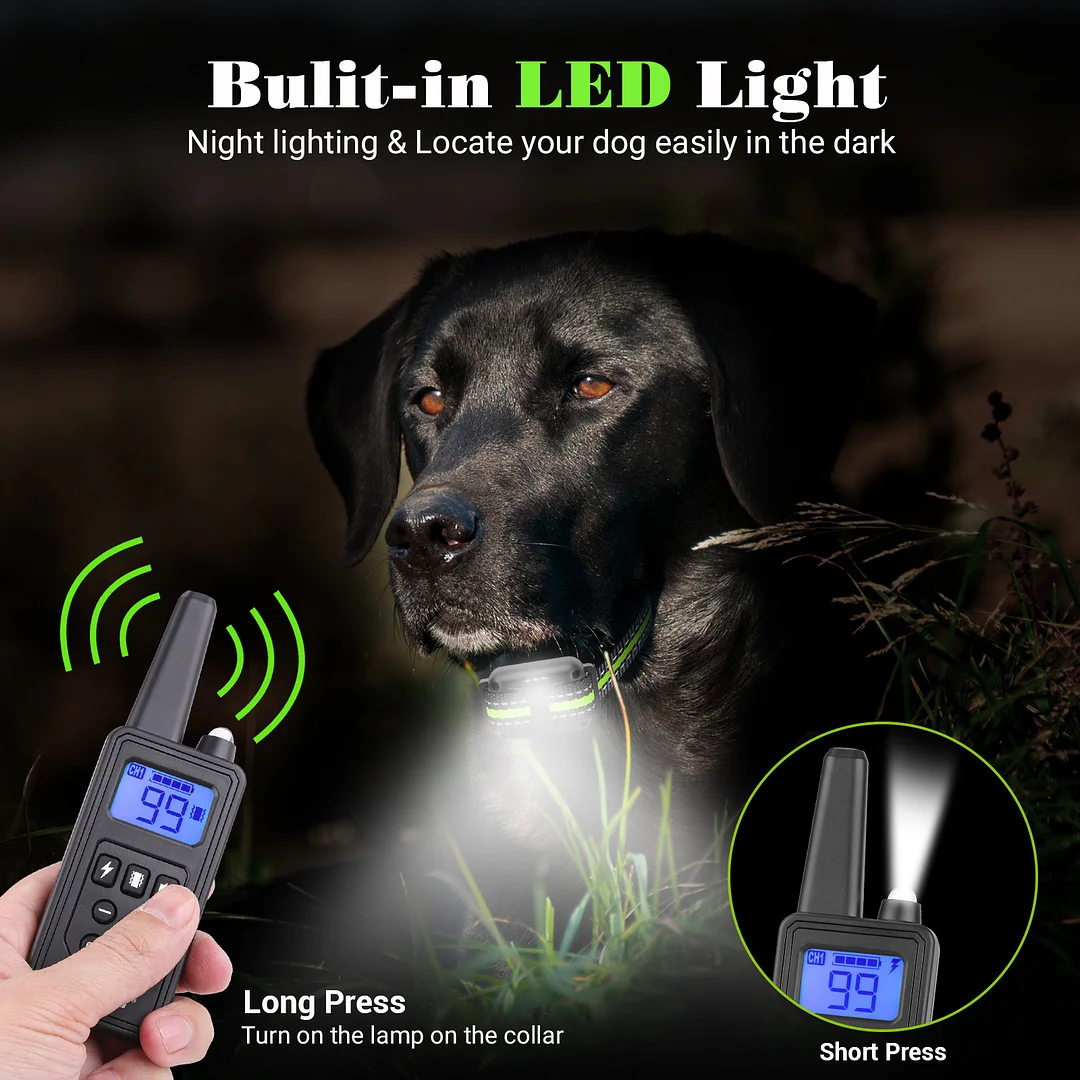 BEBANG Dog Training Collars for 2 Dogs, with Remote 880yards, 3 Modes Beep Vibration Shock, IPX7 Waterproof, LED Light, USB Charging,for Training Small Medium Large Dogs
