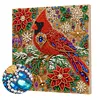 Christmas DIY Special Shape Diamond Painting Pearl Art With Inner Frame Kit 25x25cm(Christmas Cardinal)