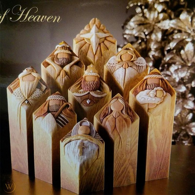 Heaven Nativity Tree Pillar Statues (9PCS)