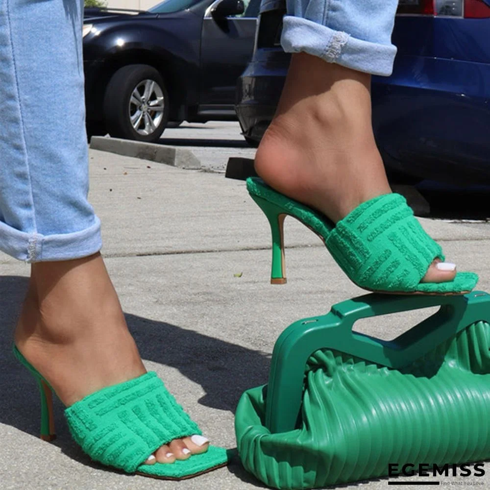 Green Fashion Casual Patchwork Solid Color Square Out Door Shoes | EGEMISS