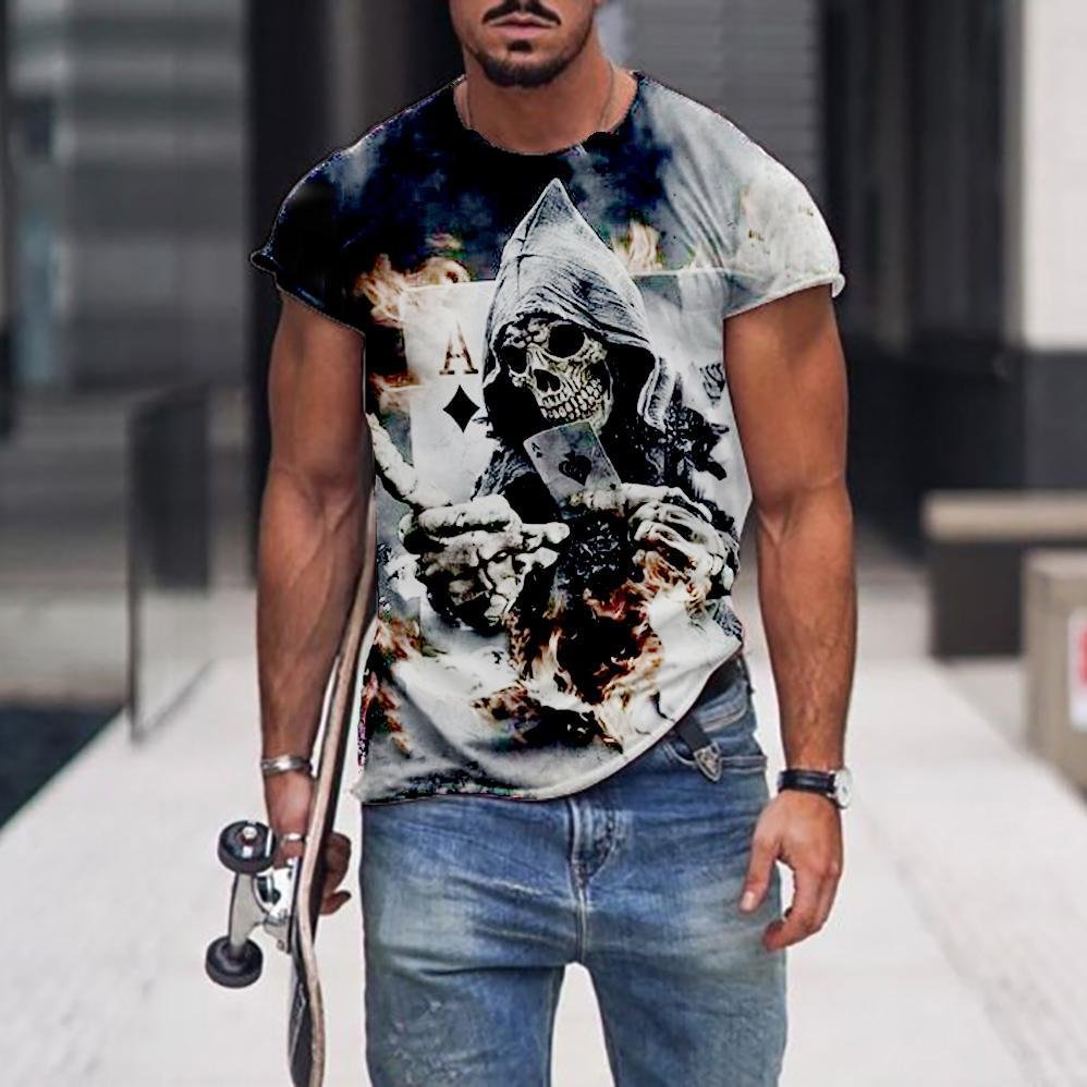 Mens fashion street style printed t-shirt