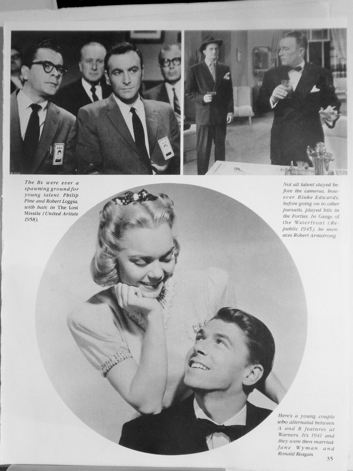 JANE WYMAN/ RONALD REAGAN/GEORGE REEVES/ PHYLLIS COATES VTG Photo Poster painting(1991 reprint)