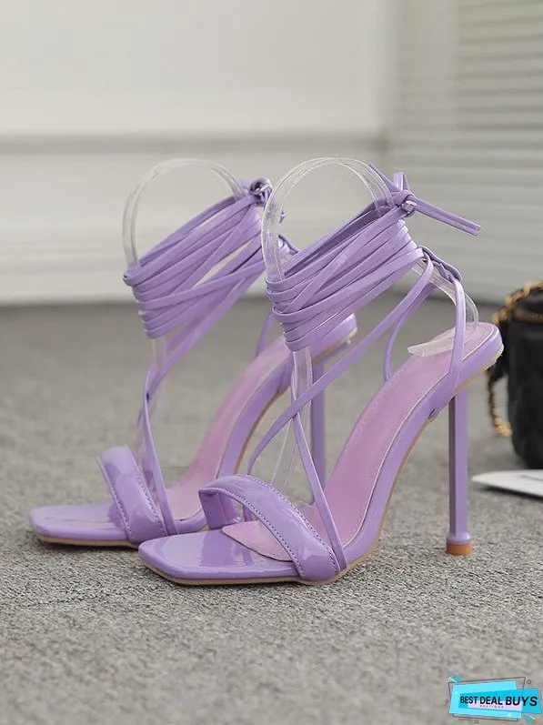 Roman Strappy Catwalk Metal Heel Sandals