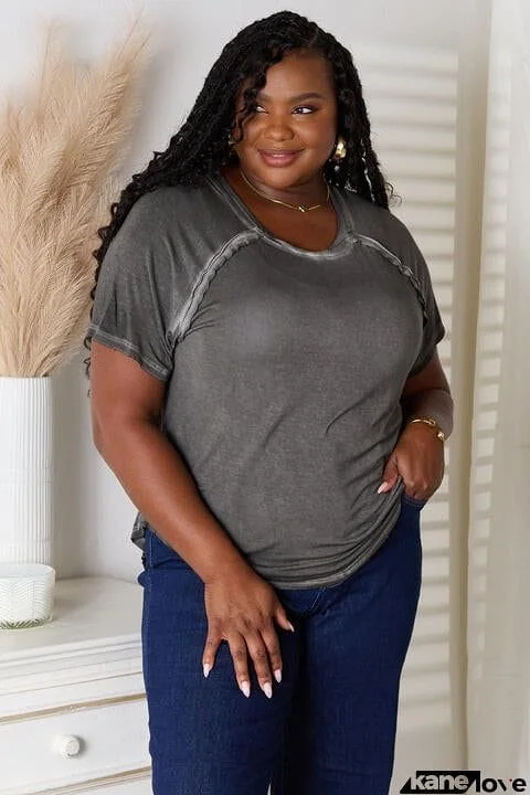 Zenana Full Size Round Neck Raglan Sleeve T-Shirt