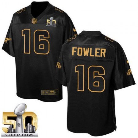Broncos #16 Bennie Fowler Black Super Bowl 50 Men's Stitched NFL Elite Pro Line Gold Collection Jersey