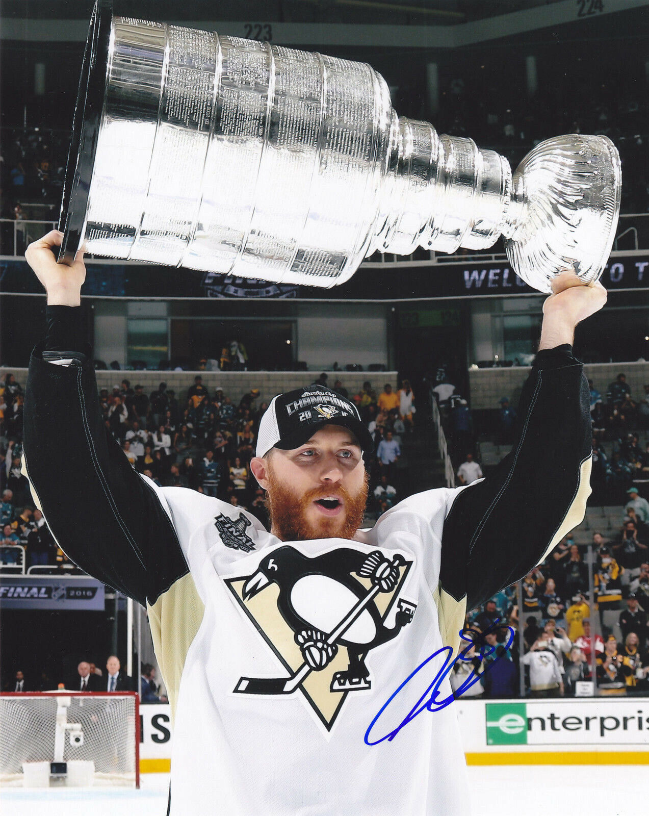 IAN COLE SIGNED AUTOGRAPHED PITTSBURGH PENGUINS 2016 CUP 8X10 Photo Poster painting EXACT PROOF