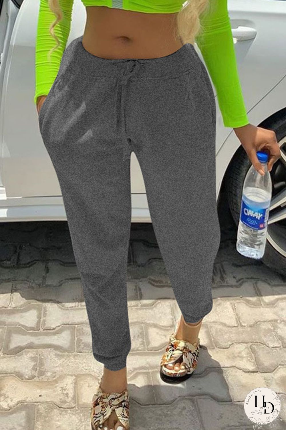 Dark Gray Black Grey Light Gray Dark Blue Polyester Elastic Fly Mid Solid Harlan pants Pants Bottoms