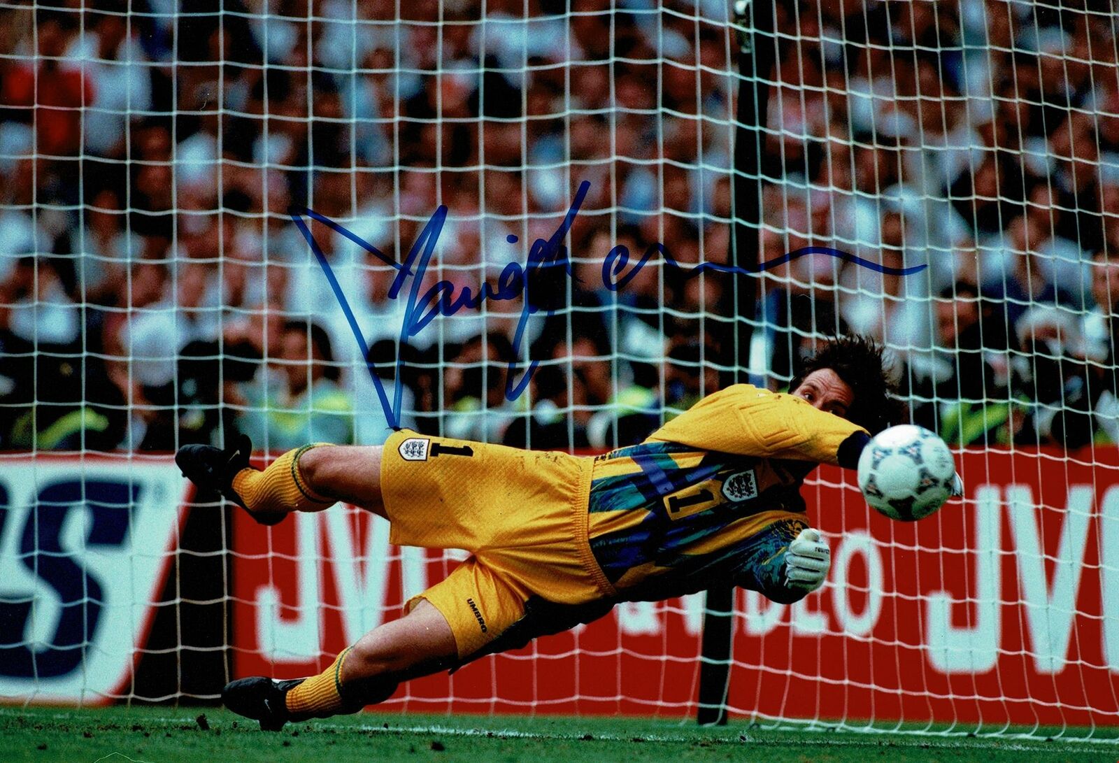 DAVID SEAMAN Signed 12X8 Photo Poster painting ENGLAND EURO 96 Penalty Save AFTAL COA (1502)