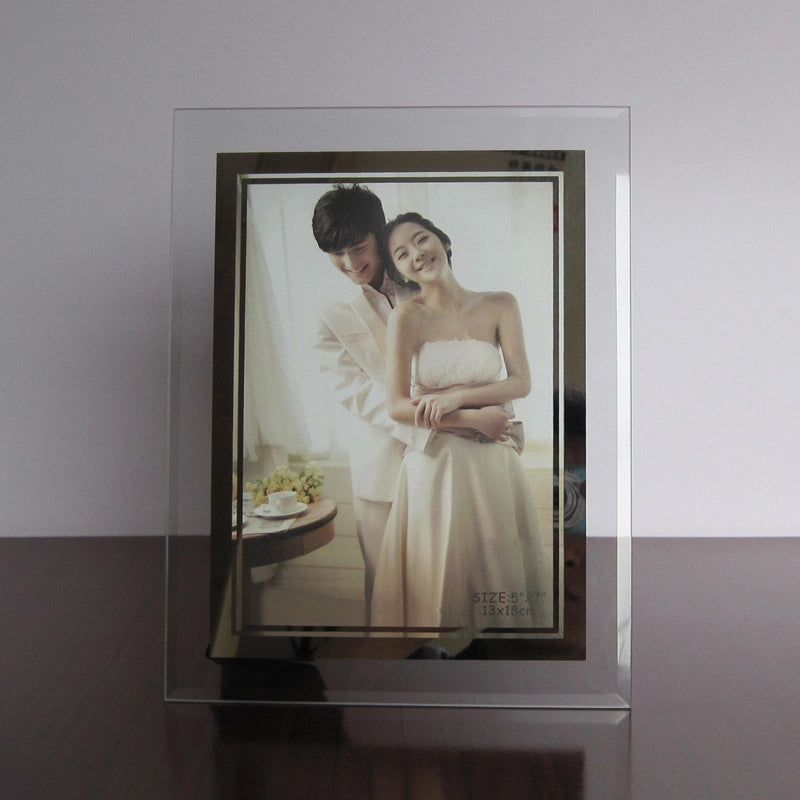 Explosions Transparent Silver Frame Crystal Glass Photo Frame 7-inch Photo Studio Table 6-inch 8-inch 10-inch A4 Certificate Frame