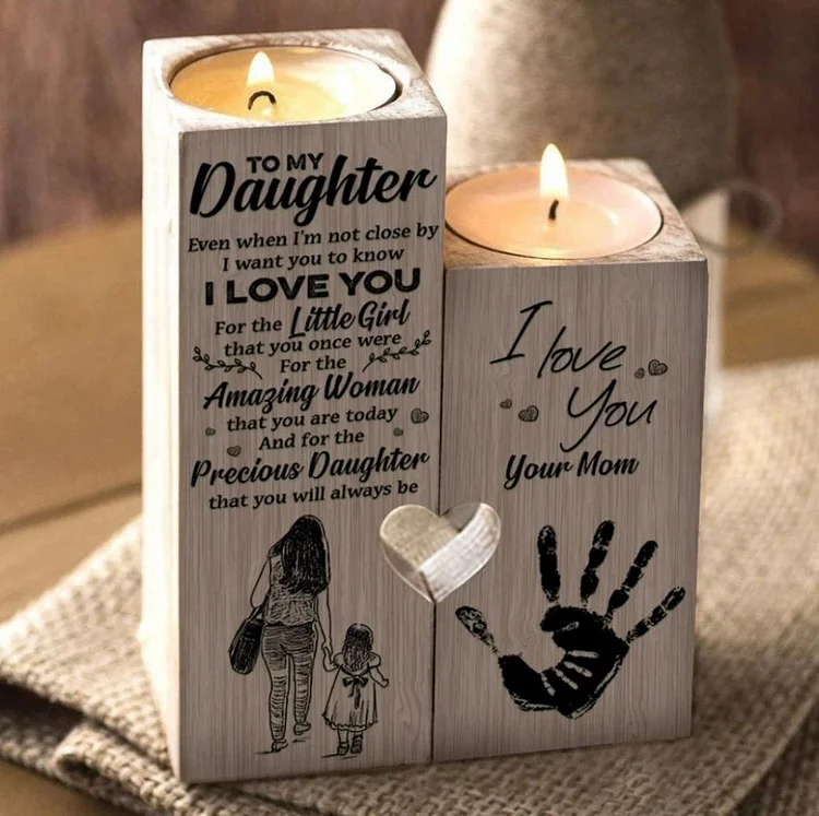 To My Daughter, I Love You, Your Mom - Candle Holder