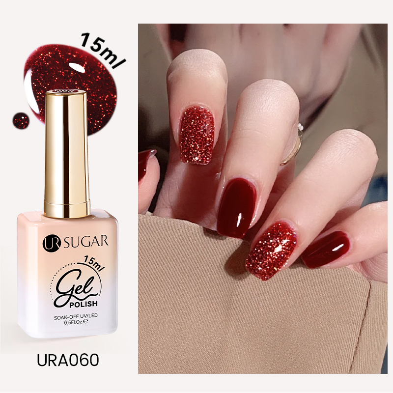 Needmkt UR SUGAR 15ml Champagne Water Light Cat Magnetic Gel Nail Polish Vernis Semi Permanent Soak Off Crystal Gel Polish For Nails
