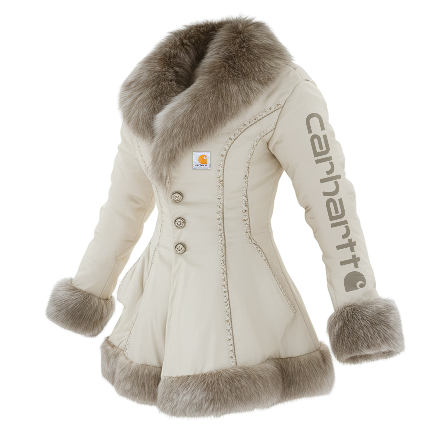 Women's Retro Mid-Length Fur Collar A-Line Coat