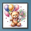 >SALE<5D DIY Partial Special Shaped Drill Diamond Painting Birthday Teddy Bear 30x30cm