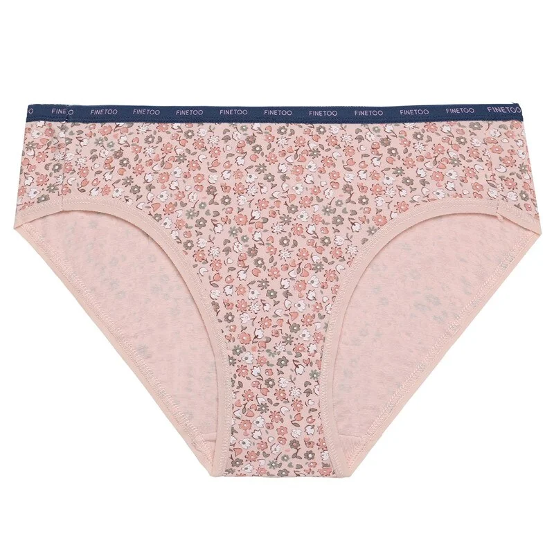 FINETOO 1/2PCS Women's Cotton Panties Sexy Lingerie Fashion Letter Waist Female Cute Pantys M-XXL Ladies Floral Printed Briefs