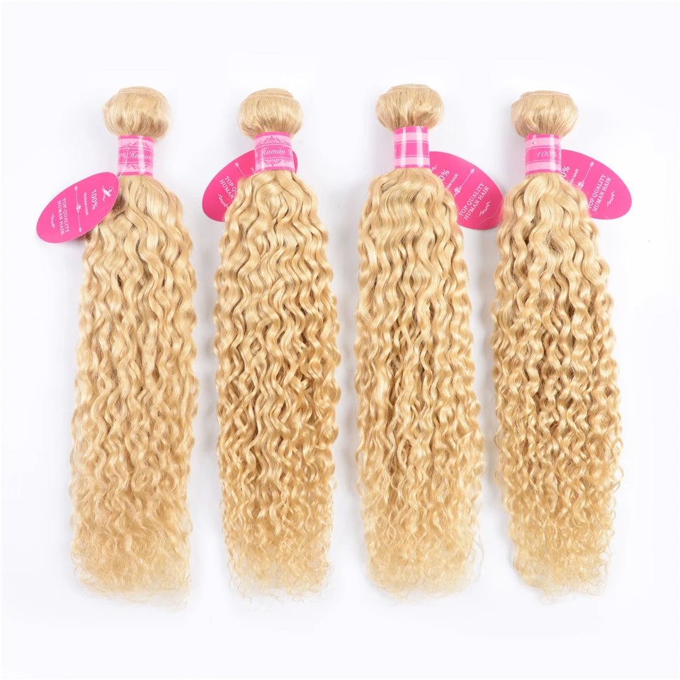 Vallbest Hair Brazilian Virgin Human Hair Water Wave 4 Bundles 613 Blonde US Mall Lifes