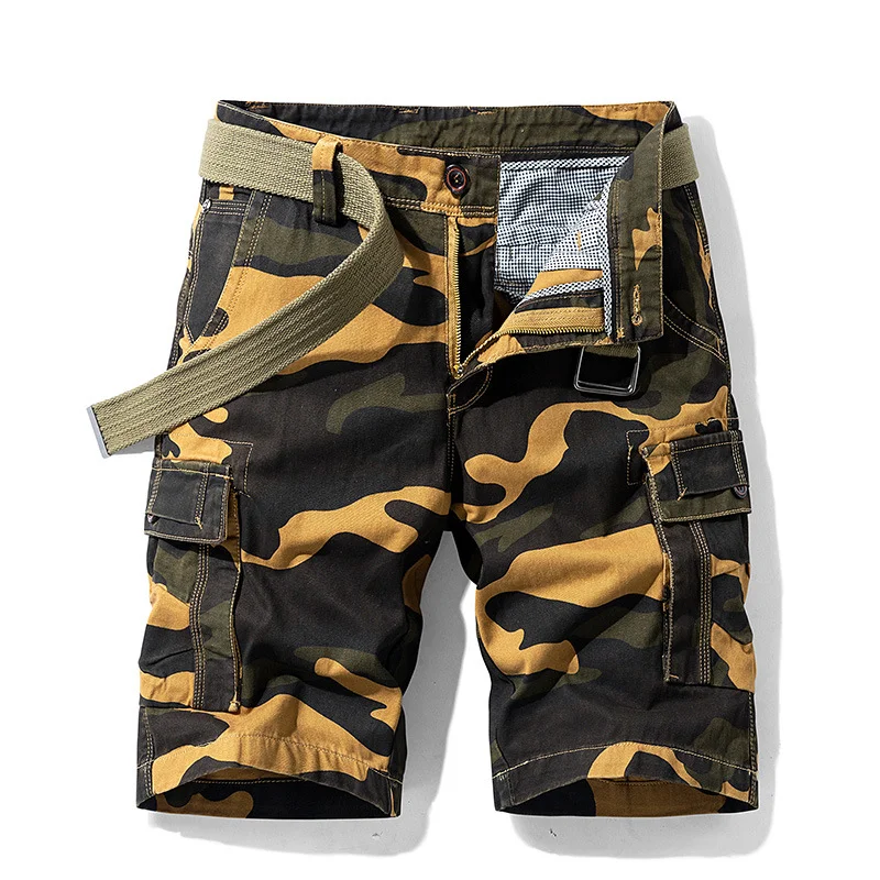 Men's loose camouflage multi-pocket men's shorts