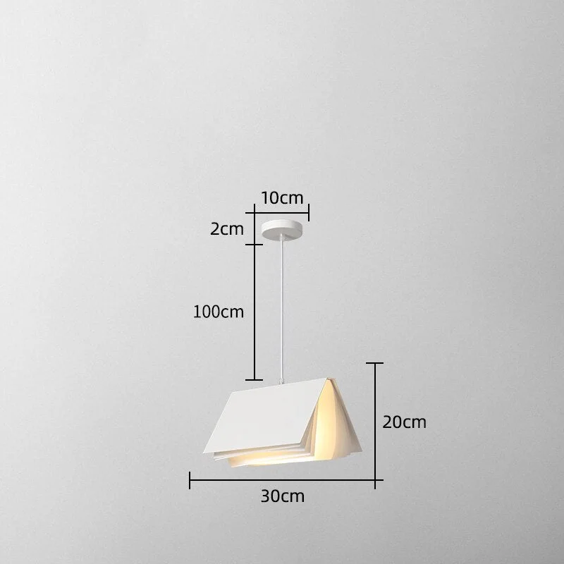 Nordic Book Page Pendant Lamp for Bedroom Bedside Light Modern Restaurant Chandelier Dining Room Creative LED Hanging Lamp