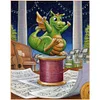 (US Only)Dragon Printed Cross Stitch Kit 50x60cm DIY 14CT Thread Art Needlework Decor