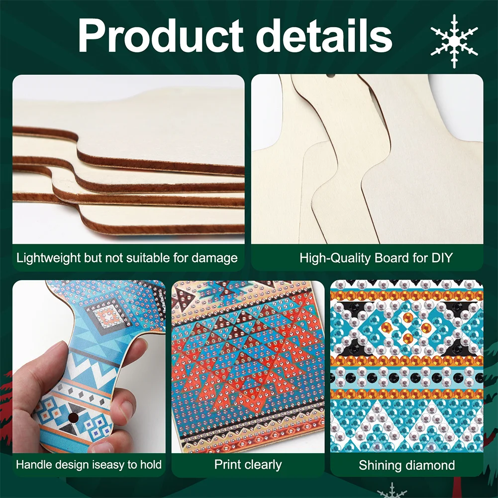 4Pcs Winter Snowflake Diamond Painting Serving Tray for Countertop Decor