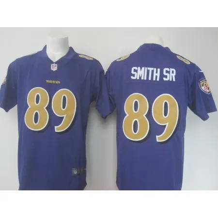 Men's  Ravens #89 Steve Smith Sr. Purple Limited Rush NFL Jersey