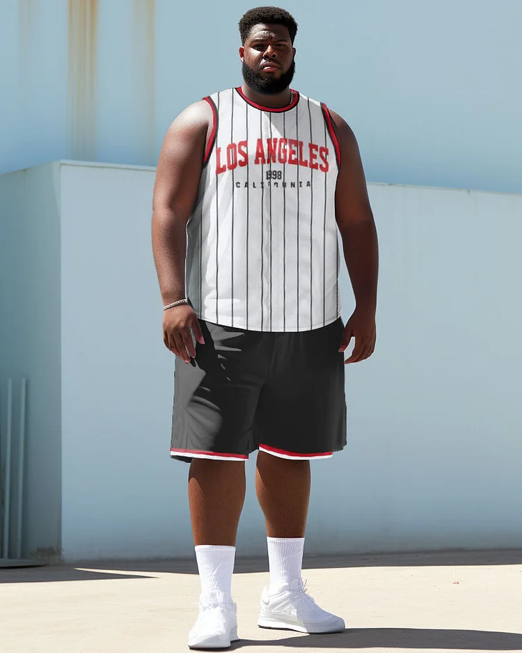 Men's Plus SizeLos Angeles Tank Top Athletic Two Piece Set