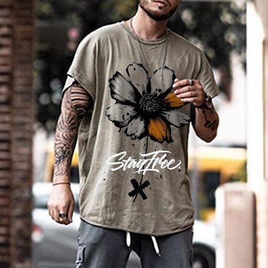 Casual floral print T-shirt