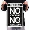 Warning Seriously No Soliciting No Trespassing - Vintage Metal Signs(12*16Inch) - Warning