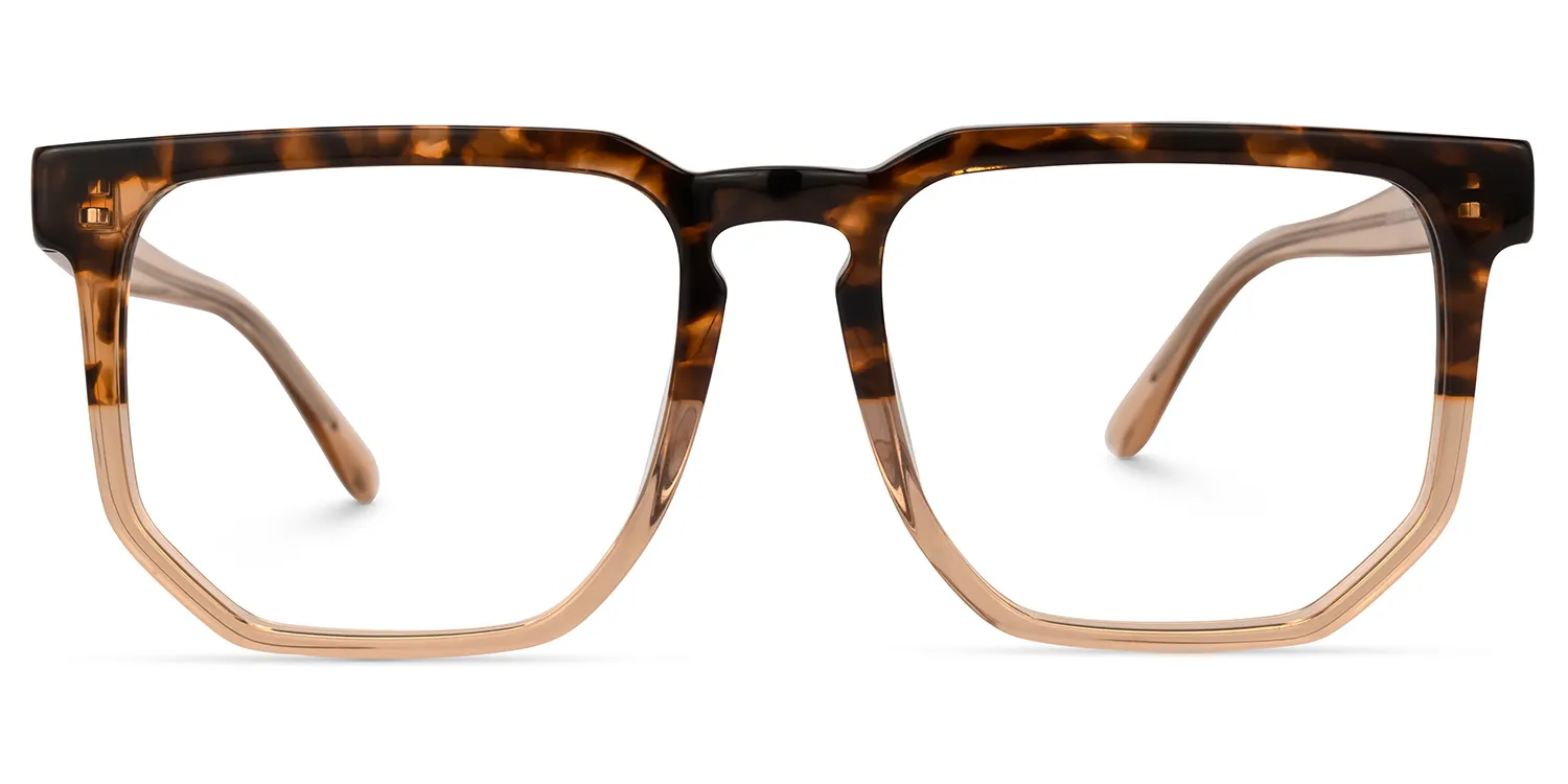 Heber Braun-Tortoise Geometrisch Brille Braun-Tortoise