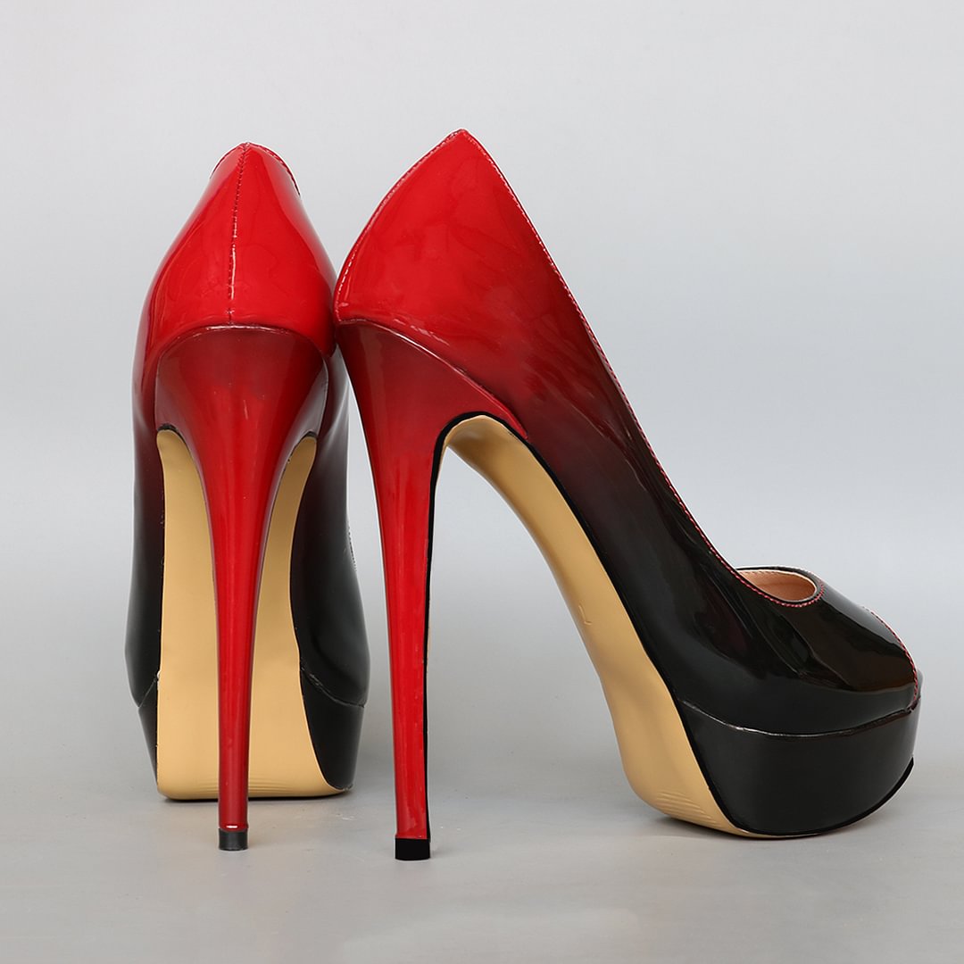 6" Platform Sky High Pumps Gradient Print Pumps-MERUMOTE