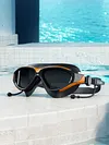 Big Frame Anti-Fog Swim Glasses Adjustable Wide View Swim Goggles for Swimmers