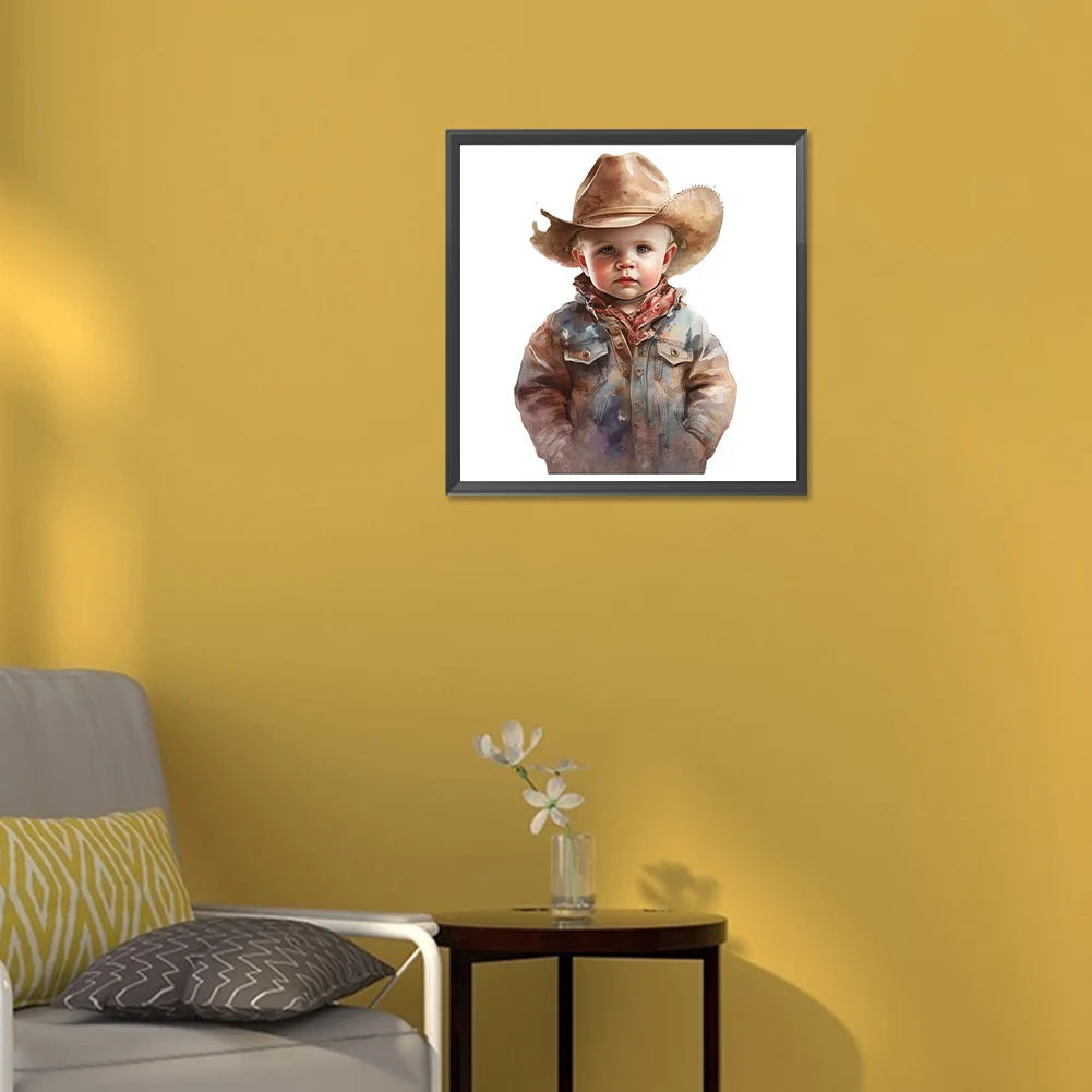 Diamond Painting - Full Round Drill - Cowboy Kid(Canvas|30*30cm)