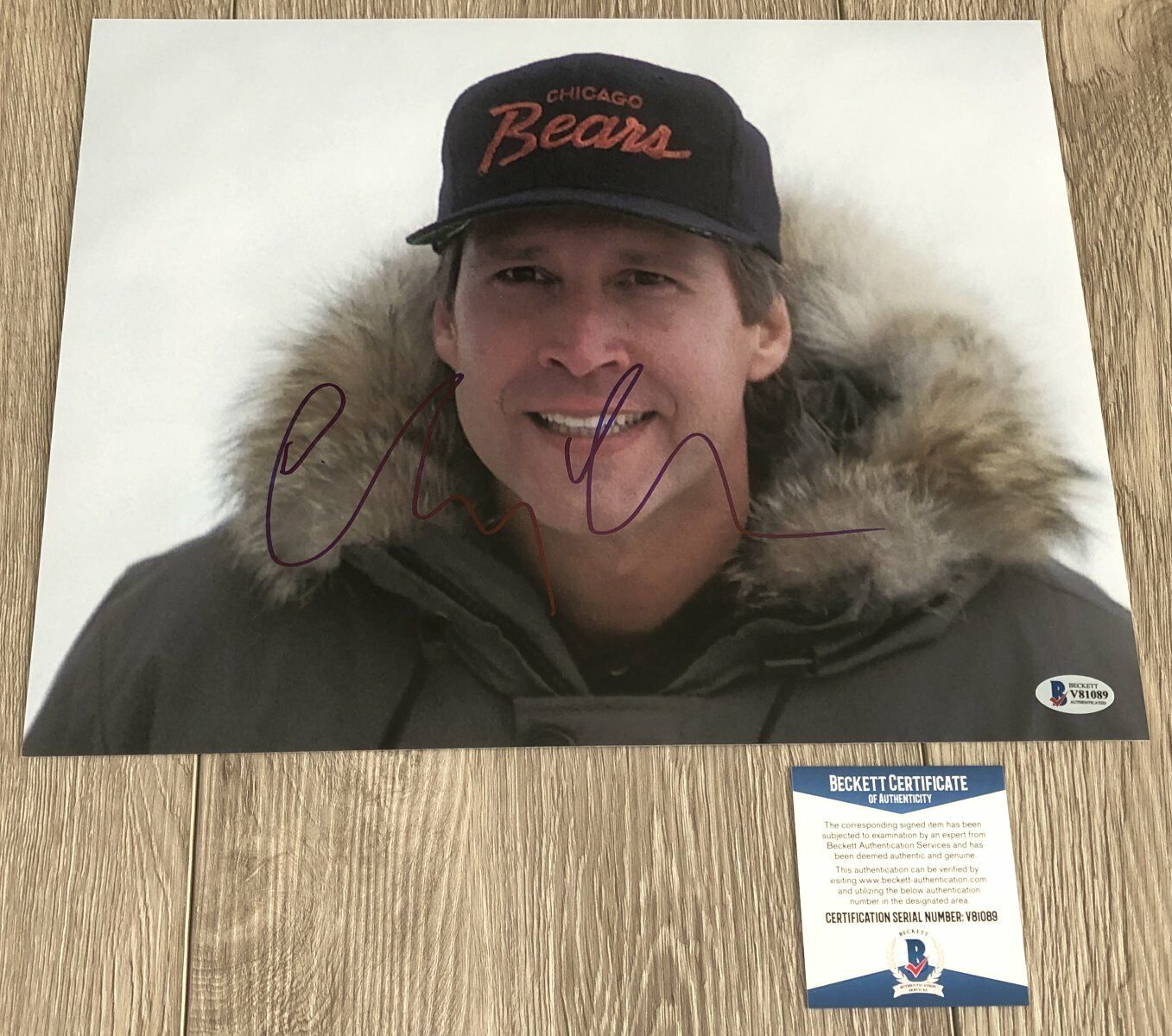 CHEVY CHASE SIGNED CHRISTMAS VACATION 11x14 Photo Poster painting w/EXACT PROOF BECKETT BAS COA