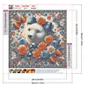 Diamond Painting -DIY Round Drill Flowers White Bear