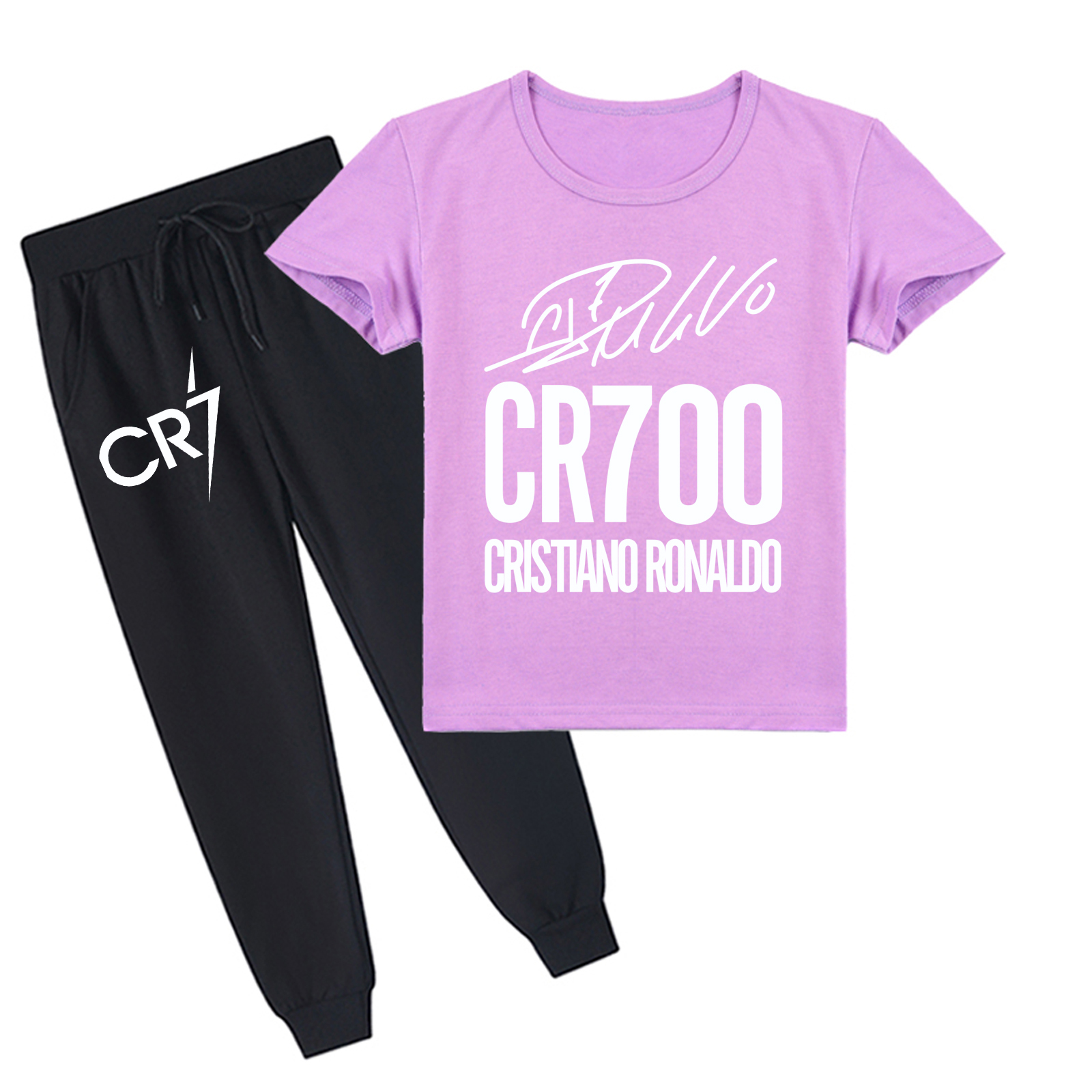 Mayoulove Kids' Cristiano Ronaldo Short Sleeve T-Shirt Set - Cool Sportswear for Boys  Girls, Perfect Gift-Mayoulove