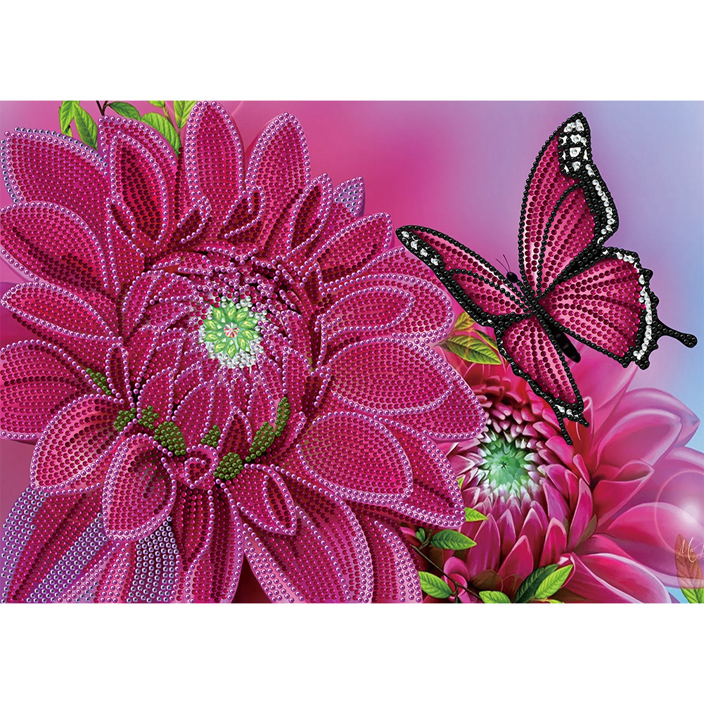 

Flower Butterfly - Special Shaped Diamond Painting - 40*30CM, 501 Original