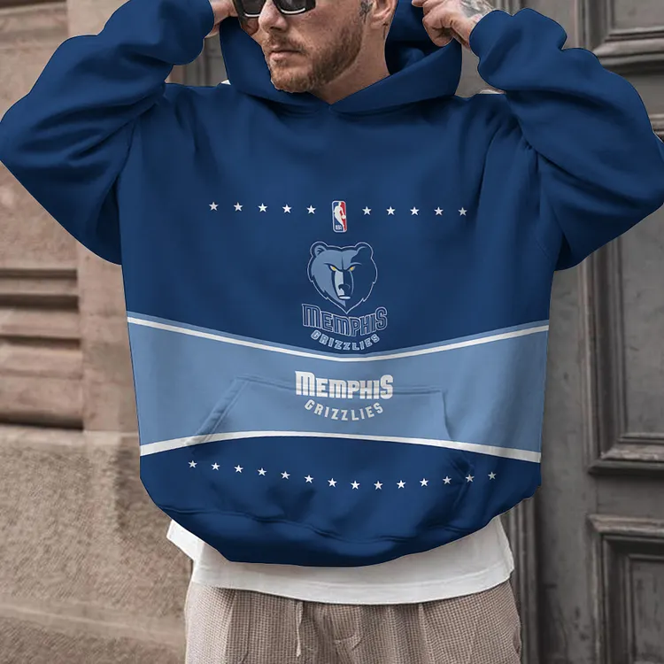 Memphis Grizzlies  Printed Hooded Pocket Pullover Hoodie