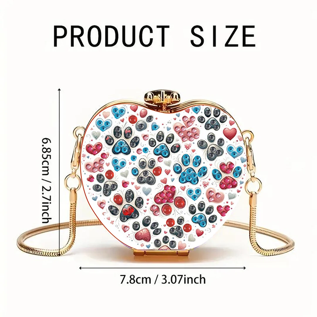 Cat Paw DIY Acrylic Love Art Diamond Painting Coin Purse with Chain for Women