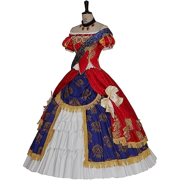 Princess Atanasia Cosplay Costume Womens Fancy Prom Dress Gown Princess Deluxe Dress