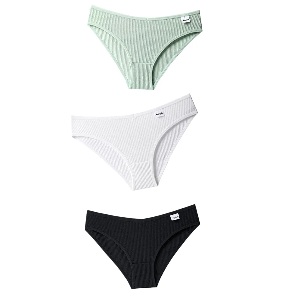 3Pcs Women's Panties Cotton Underwear Seamless Sexy V Waist Briefs Girl Low-Rise Soft Panty Women Underpants Female Lingerie New