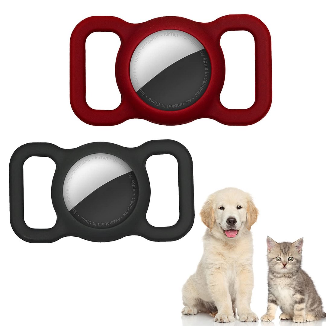 2pc Silicone Protective Case Compatible With Airtag Gps Finder Dog Collar, Pet Loop Holder