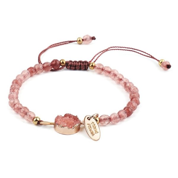 Natural Stone Bracelets for Women Rope Chain Friendship Bracelet Handmade Quartz Jewelry for Women - Shop Trendy Women's Fashion | TeeYours