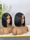 Bob Wigs 100% Human Hair Straight Wig 5x5 Lace Closure Wig 10inches black Hair Pre Plucked 