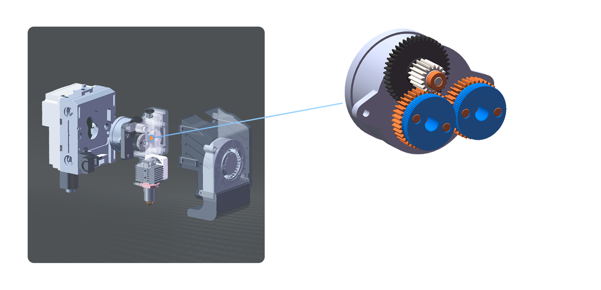 9.5:1 gear ratio extruder
