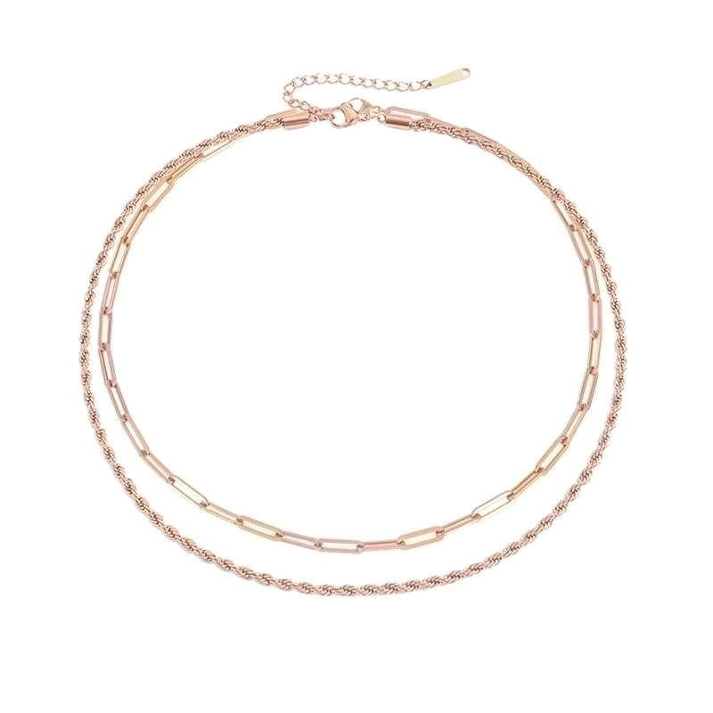 Stainless Steel 14K Gold Plated Fashion Plating U Shape Necklace