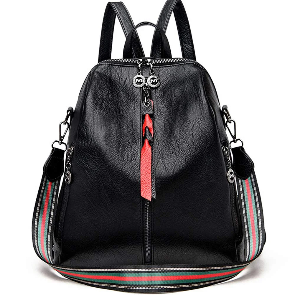 Small Leather Convertible Backpack Sling Purse Shoulder Bag for Women