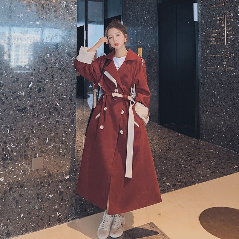 Brand New Long Women Trench Coat Double-Breasted Lady Duster Coat Female Outerwear Spring Autumn Clothes Quality