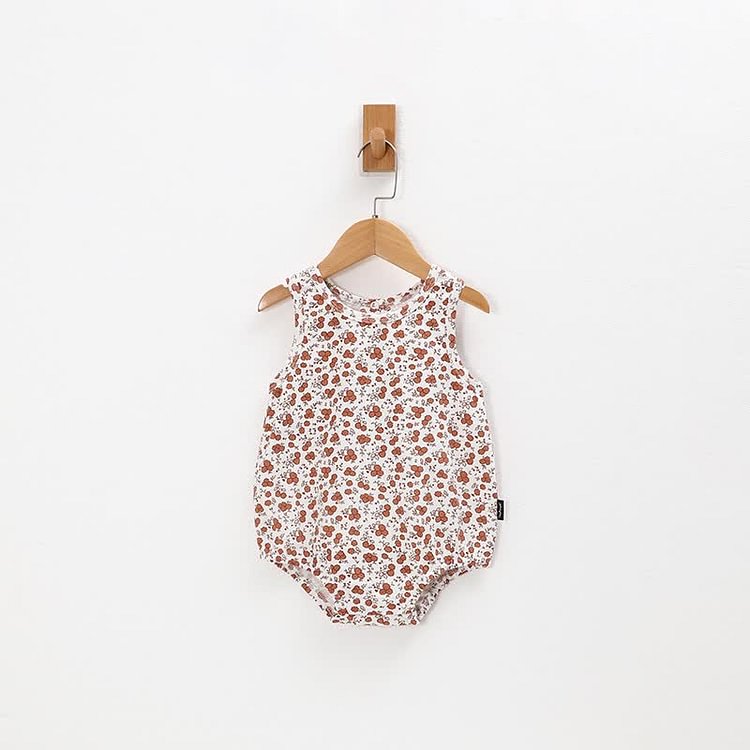 Baby Floral Crew Neck Sleeveless Bodysuit
