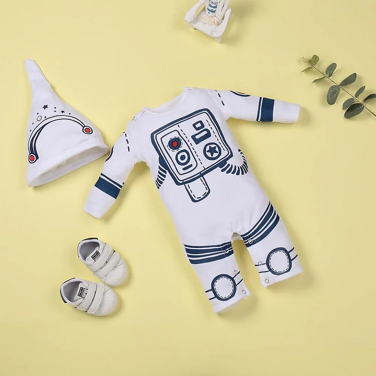  White astronaut comfort jumpsuit for 22'' reborn baby doll girl - RSDP-Rebornbabypuppen-Rebornbabypuppen.de