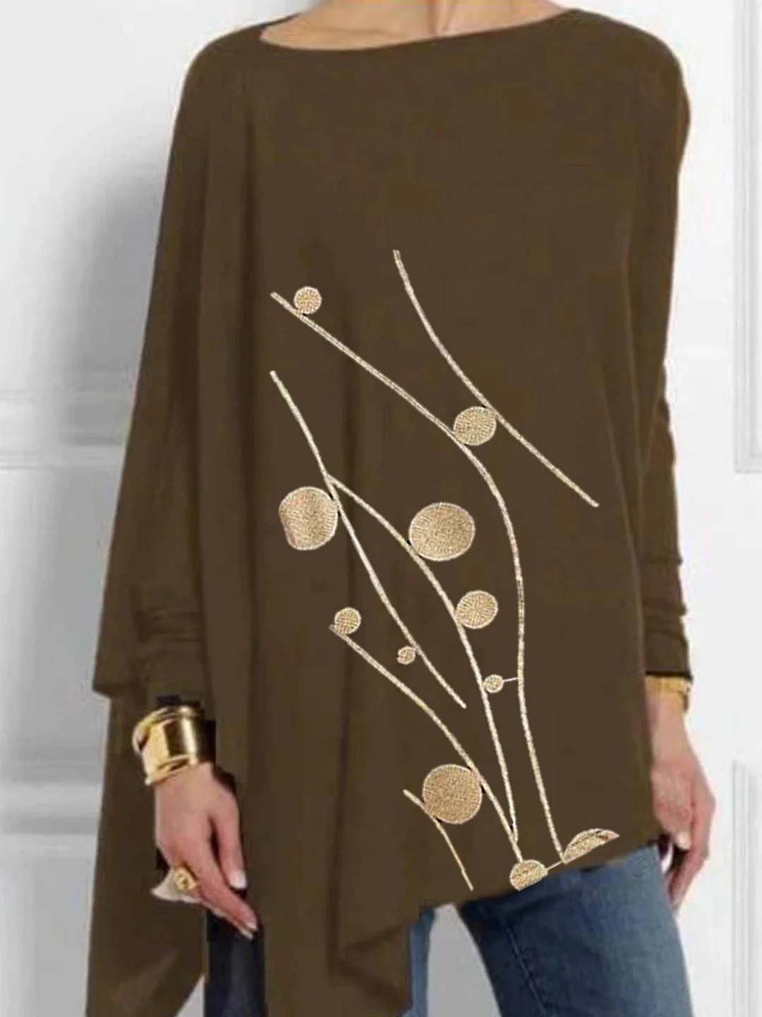 Women Half Sleeve V-neck Solid Color Dress